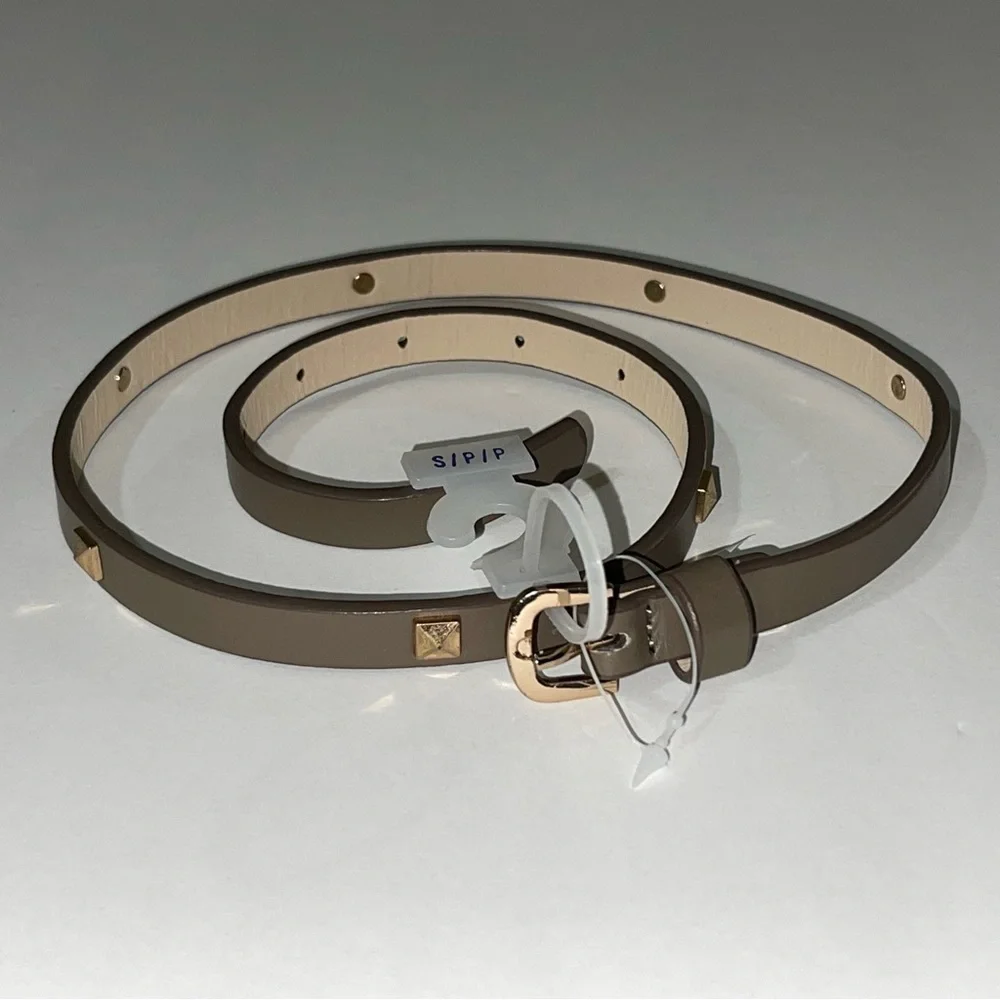 Old Navy Girl’s Studded Taupe Slim Belt, Size S